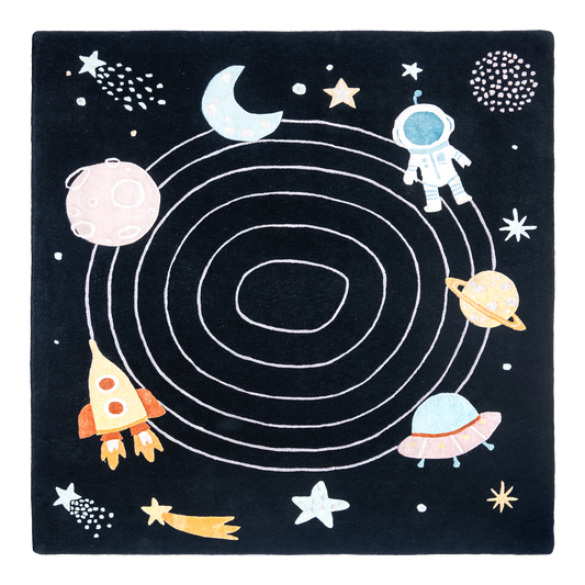 Black Space Rug