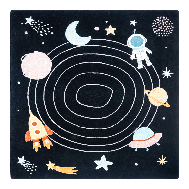 Black Space Rug