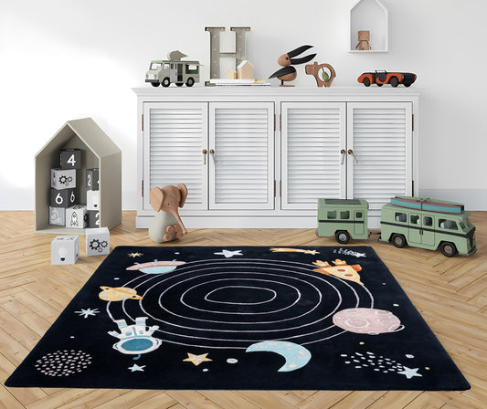 Black Space Rug