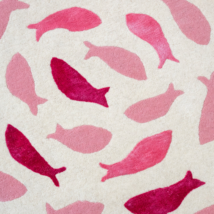 Fish Swirl Pink Rug