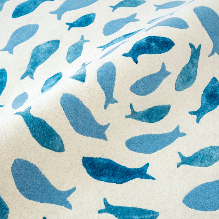 Fish Swirl Blue Rug